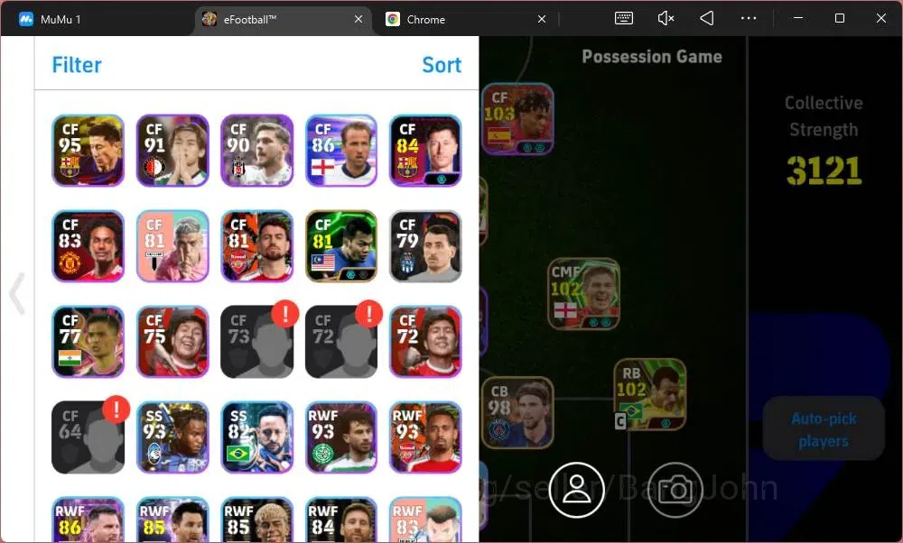 eFootball Accounts Mobile|PW 3121|Epic Gerrard,Caceres,Cafu,Bergkamp, image 2