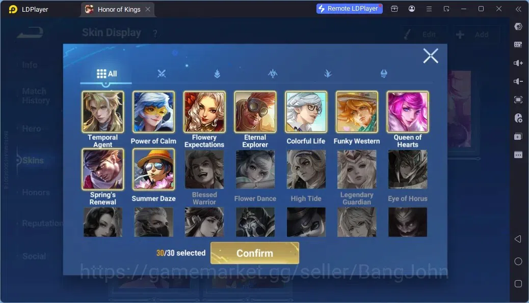 Honor of Kings Accounts Rare Skin Global | 76H 53S |1 Flawless|1 Legend|9 Epic|2 Collab|2 EventExclusive | TakeMail Check SS 10