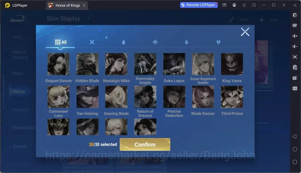 Honor of Kings Accounts Rare Skin Global | 76H 53S |1 Flawless|1 Legend|9 Epic|2 Collab|2 EventExclusive | TakeMail Check SS 11