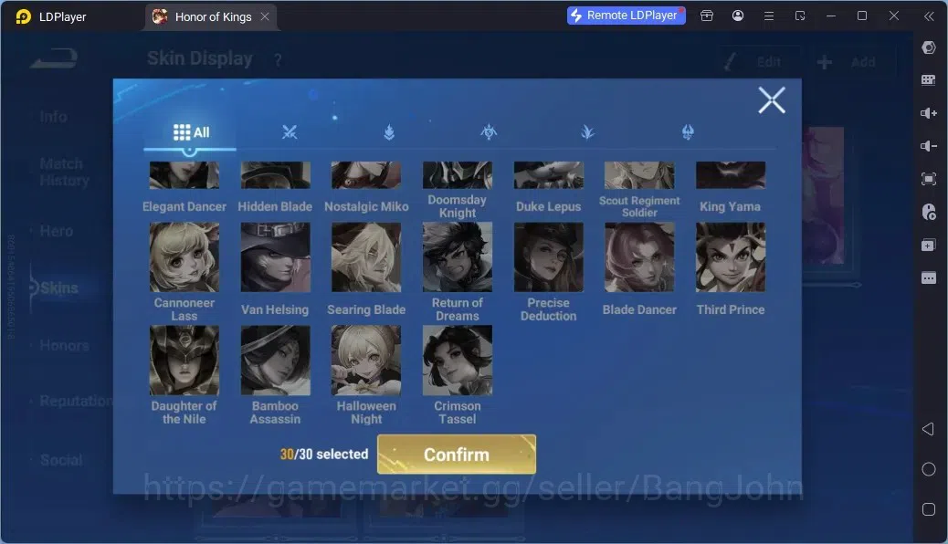 Honor of Kings Accounts Rare Skin Global | 76H 53S |1 Flawless|1 Legend|9 Epic|2 Collab|2 EventExclusive | TakeMail Check SS 12