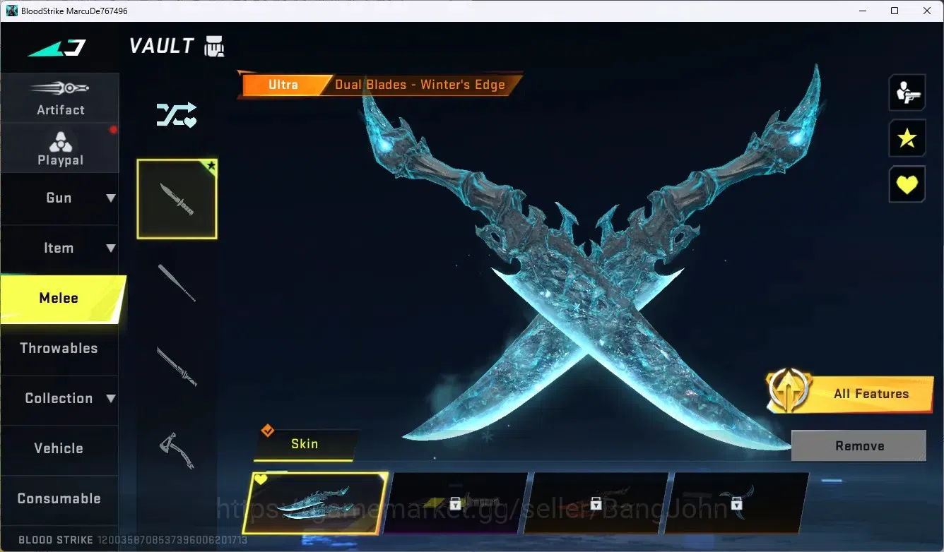 Blood Strike Accounts ASIA | 1 ULTRA MELEE: Dual Blades - Winter's Edge  image 3
