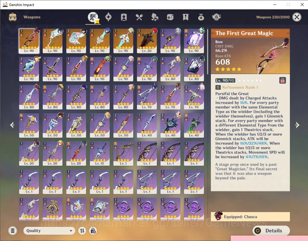 Genshin Impact Accounts ASIA|AR 59|10 Limited +6(*5Weapon)| Yelan+C1 Raide image 5