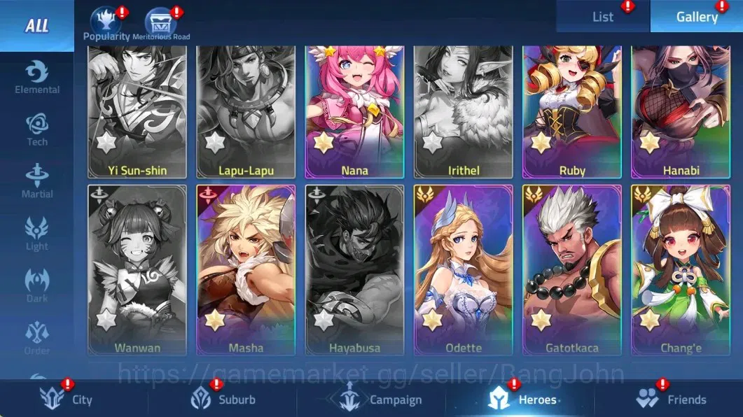 Mobile Legends: Adventure Accounts Global |LV 59| 2334k Power |VIP 5| Camp 35-1 |Hero 71|43 SSR|1 Awaken (Tidescale 10