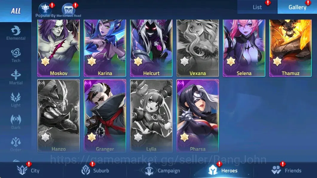 Mobile Legends: Adventure Accounts Global |LV 59| 2334k Power |VIP 5| Camp 35-1 |Hero 71|43 SSR|1 Awaken (Tidescale 12