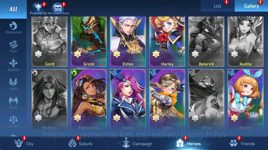 Mobile Legends: Adventure Accounts Global |LV 59| 2334k Power |VIP 5| Camp 35-1 |Hero 71|43 SSR|1 Awaken (Tidescale 8
