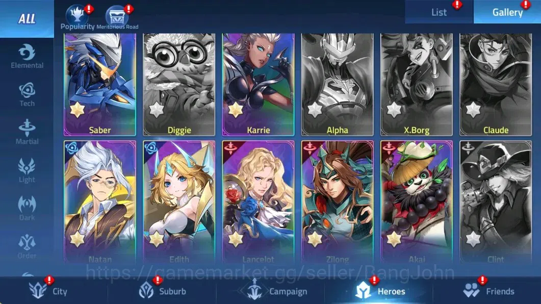 Mobile Legends: Adventure Accounts Global |LV 59| 2334k Power |VIP 5| Camp 35-1 |Hero 71|43 SSR|1 Awaken (Tidescale 9