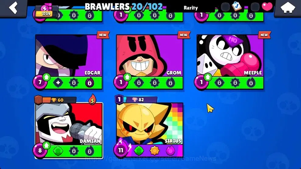 Brawl Stars Accounts 1739 Trophy|20 Brawlers 1 Max Lvl [UL Sirius] Myth image 6