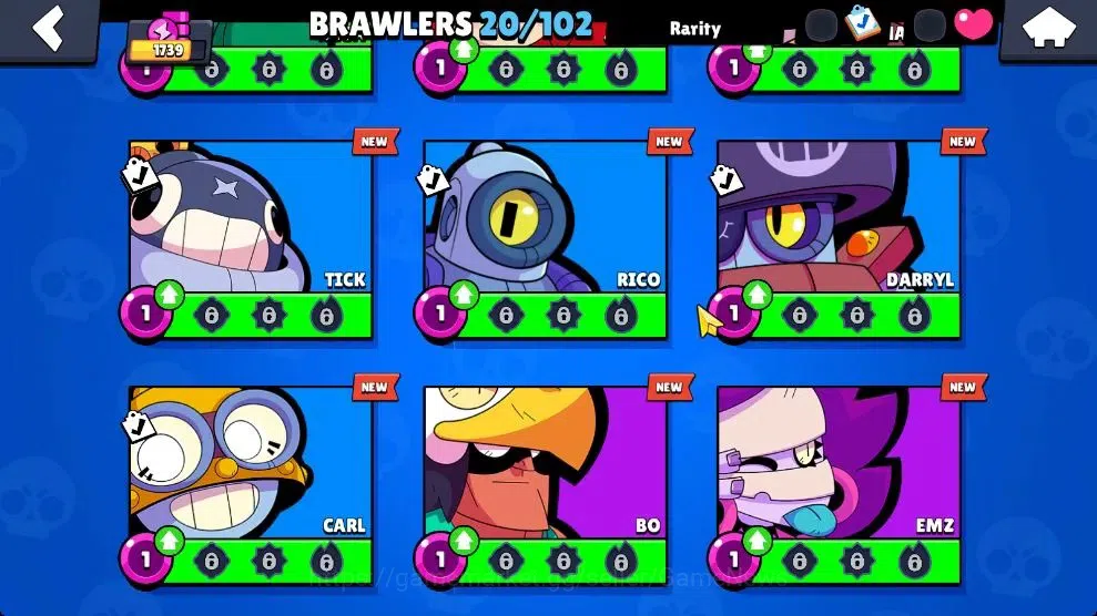 Brawl Stars Accounts 1739 Trophy|20 Brawlers 1 Max Lvl [UL Sirius] Myth image 7
