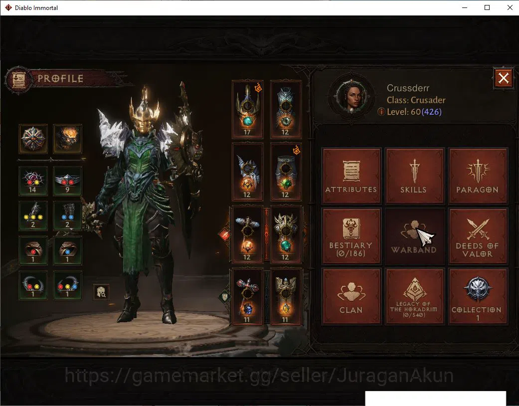 Diablo Immortal Accounts SEA- Anu | Lv60(426) Crusader| 33K CR|Reso 480 | I image 3