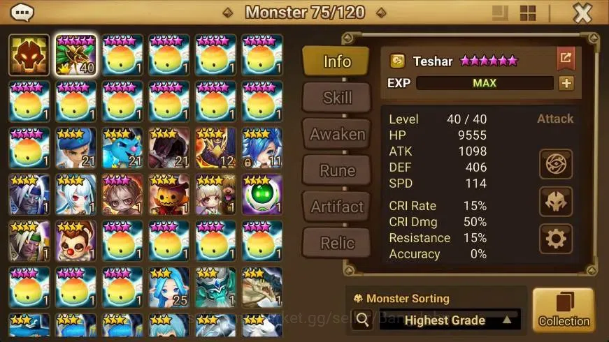 Summoners War: Sky Arena Accounts GLOBAL | NB 5 TESHAR,Starter Gacha 115 12Y+160 11Y image 2