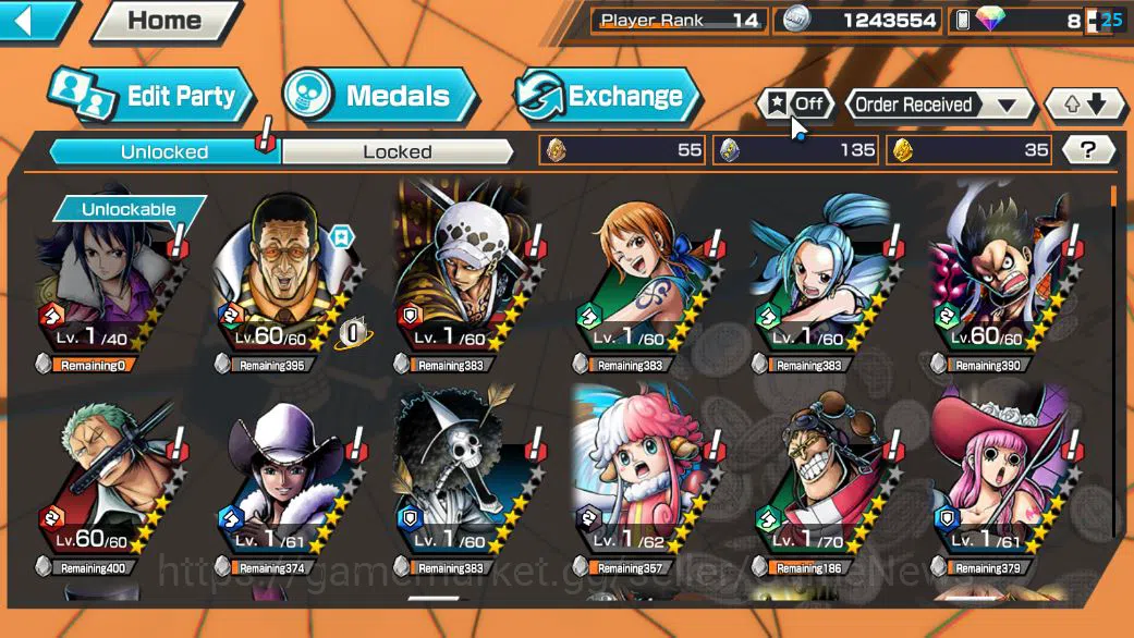 One Piece Bounty Rush Accounts Global|4 EX|BP Kuzan,AMS[Borsalino],GP Gol D.Roger image 6