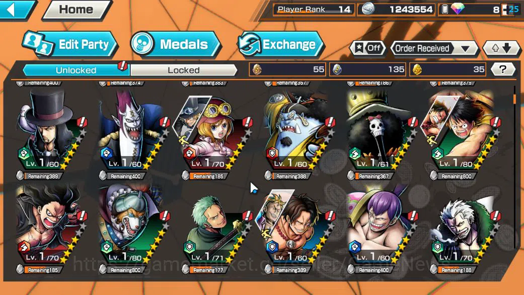 One Piece Bounty Rush Accounts Global|4 EX|BP Kuzan,AMS[Borsalino],GP Gol D.Roger image 7