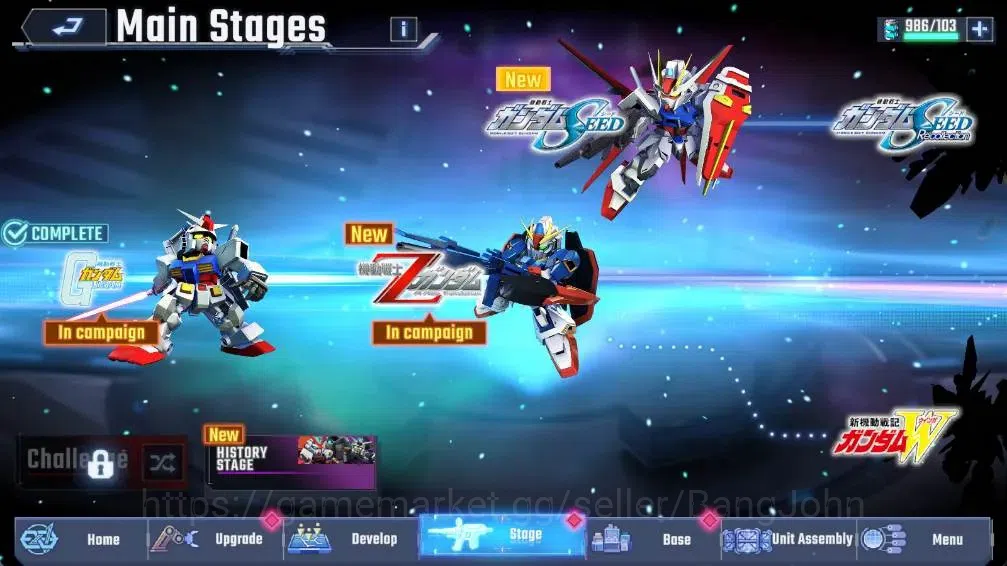 SD Gundam G Generation ETERNAL Accounts Global| Rank 18 | FreshStory | 850 Diamond|11 URGundam Wing Gundam,Great Zeong|10 9