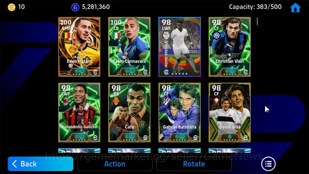 eFootball Accounts Android|BigTime E.Hazard,Epic Fabio C,C.Vieri,Rona image 4
