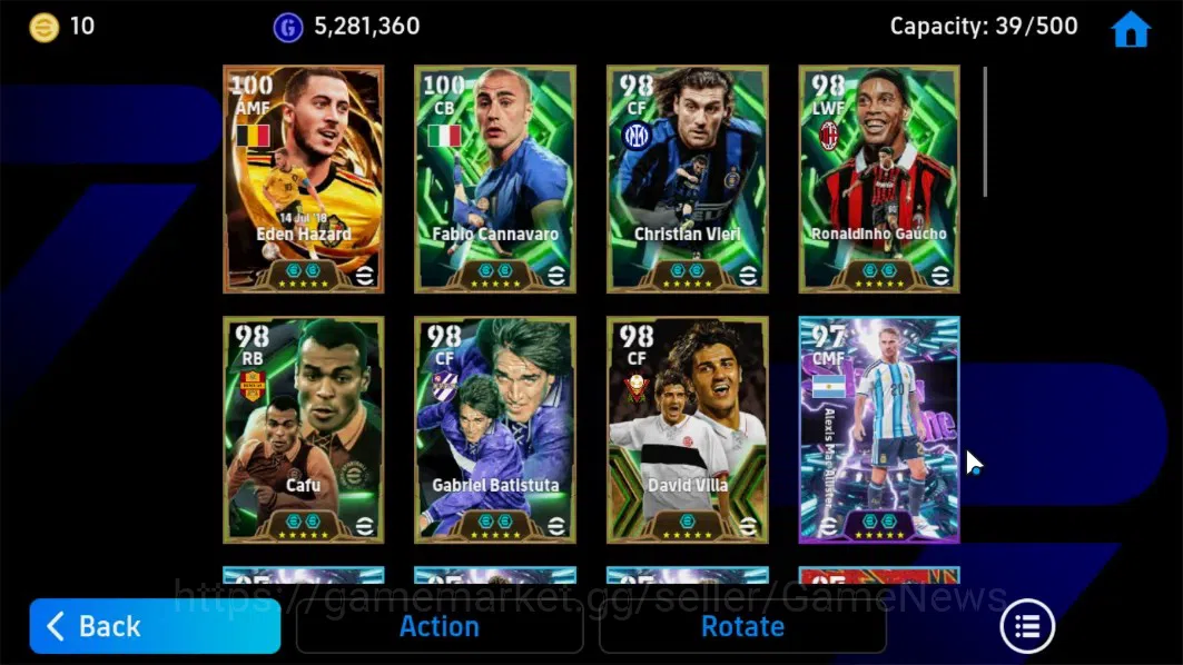 eFootball Accounts Android|BigTime E.Hazard,Epic Fabio C,C.Vieri,Rona image 7