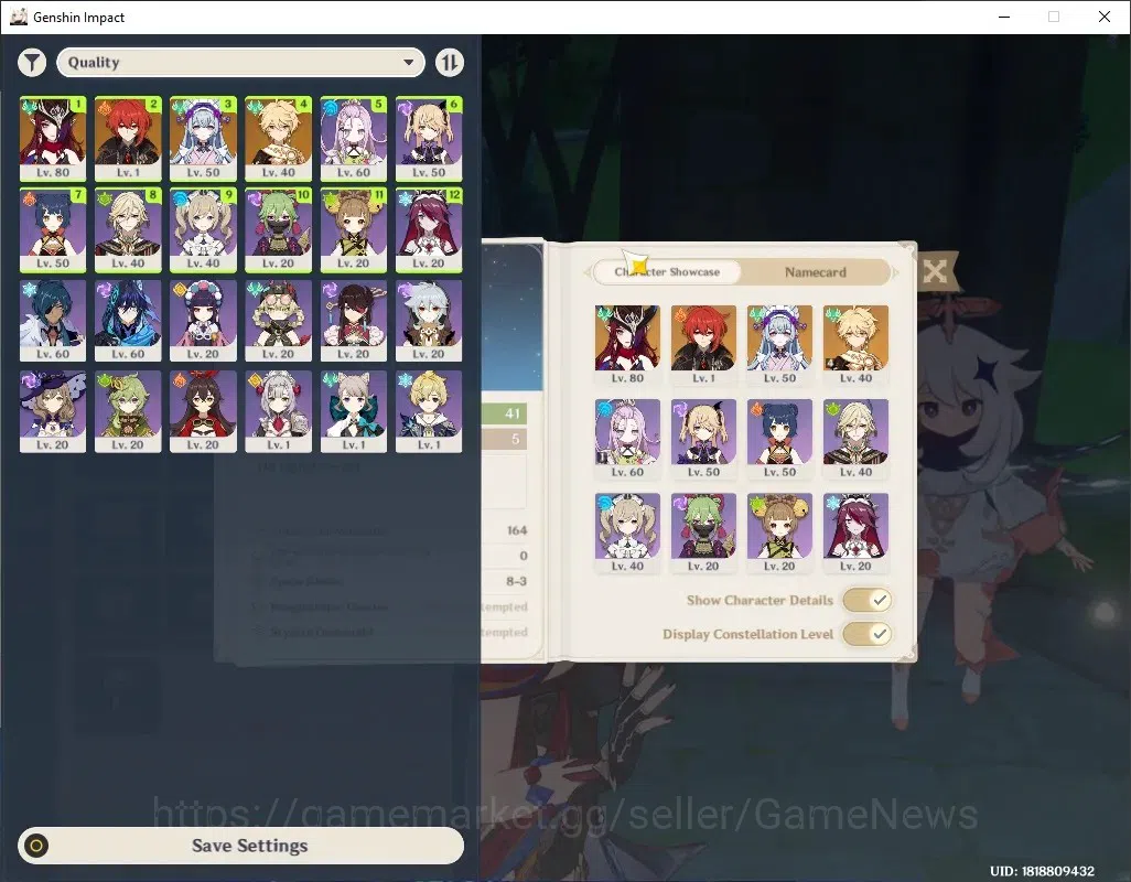 Genshin Impact Accounts Others ASIA|AR 41|1 Limited + 2(*5Weapon)|(Chasca)+Sign|2 Standart Yumemizuki Mizuki,Diluc|Low Main 1