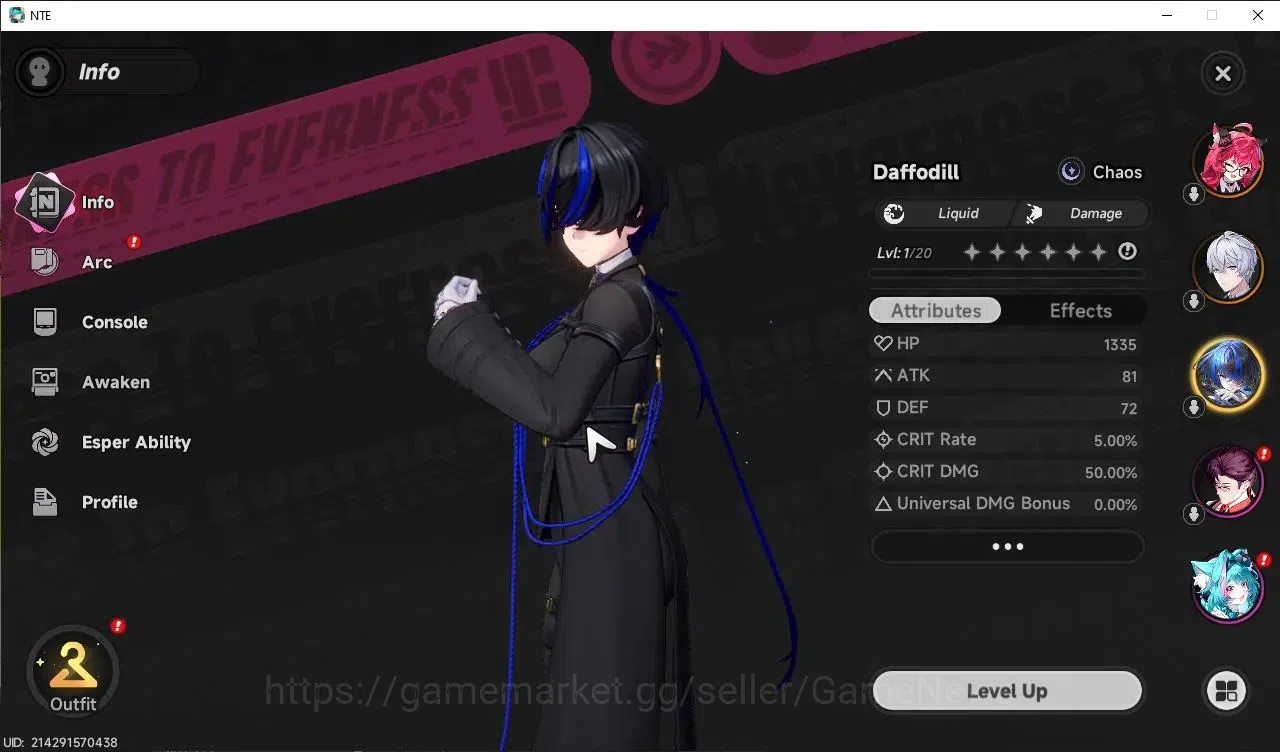 Neverness to Everness Accounts GLOBAL SEA|HL 3| 2 SSR [Nanally,Daffodill]+S-Class image 3