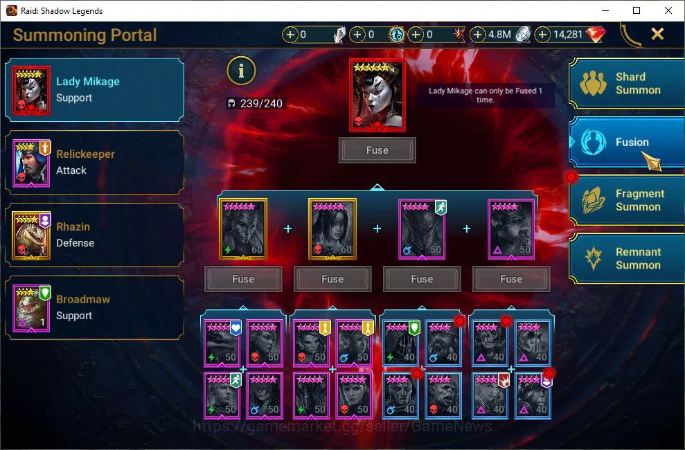 Raid: Shadow Legends Accounts Starter Lv9 670K Power|1 Mythic(Galathir)+23 14