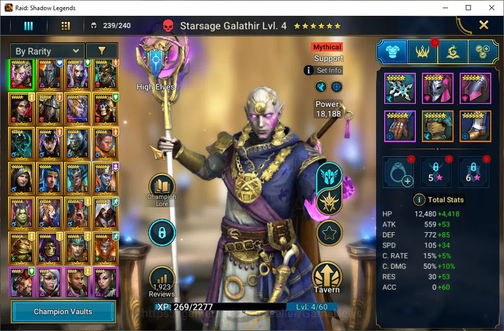 Raid: Shadow Legends Accounts Starter Lv9 670K Power|1 Mythic(Galathir)+23 3