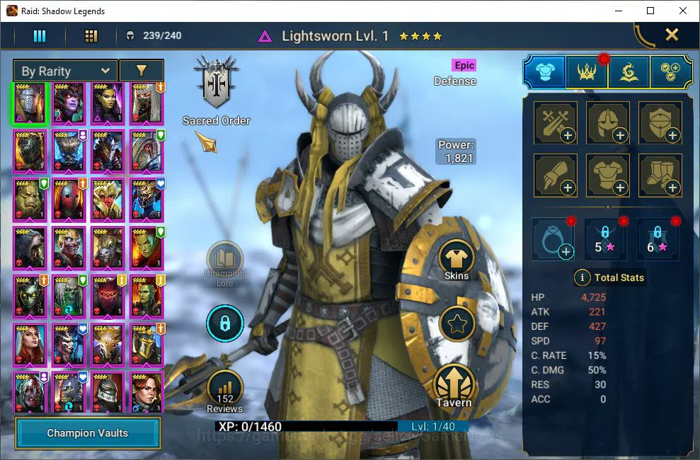 Raid: Shadow Legends Accounts Starter Lv9 670K Power|1 Mythic(Galathir)+23 4