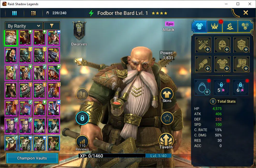 Raid: Shadow Legends Accounts Starter Lv9 670K Power|1 Mythic(Galathir)+23 6