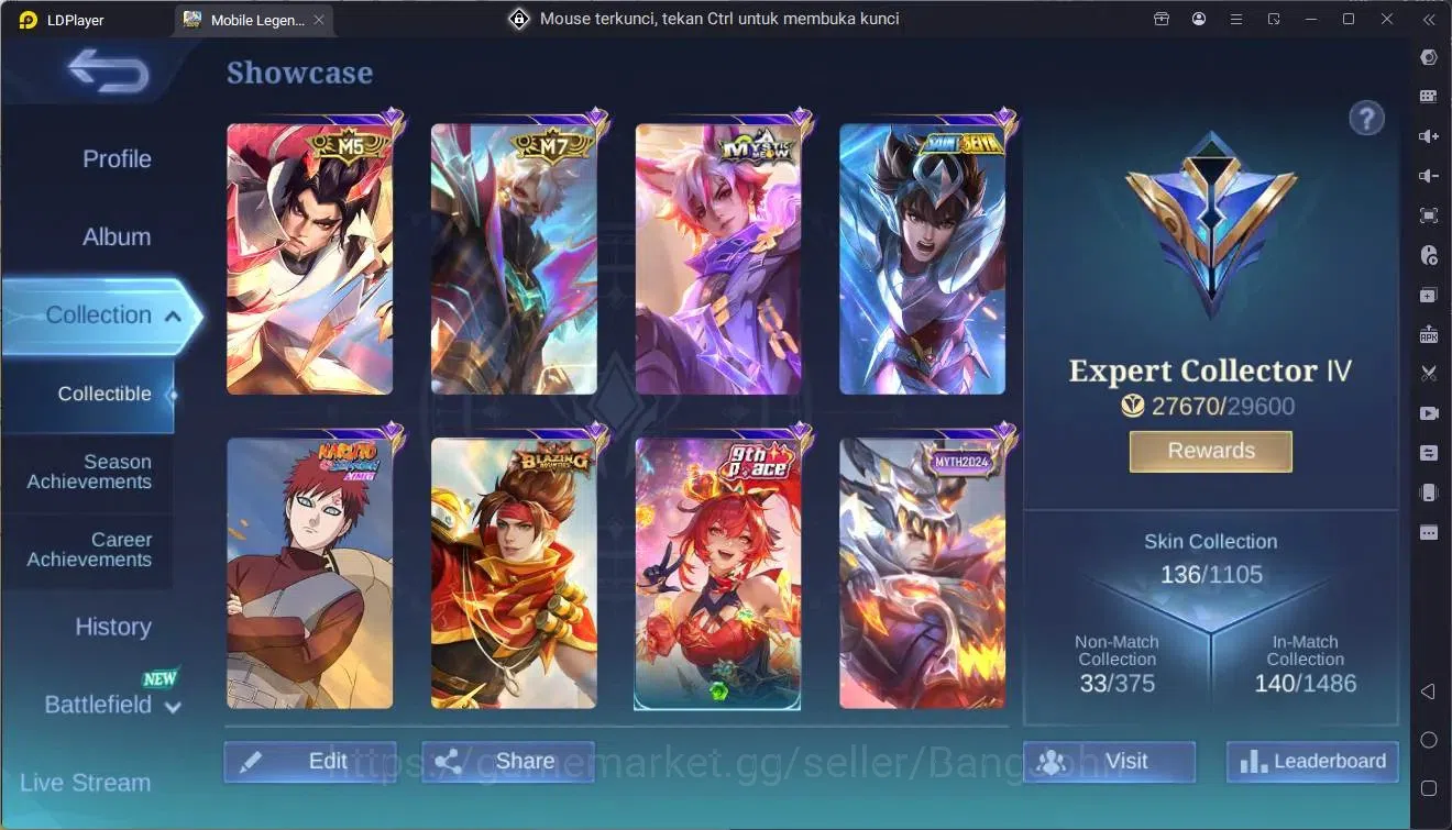 Mobile Legends: Bang Bang Accounts Global|Hero 84|Skin 136|Expert|M5 YZ|M7 Granger|Me image 18