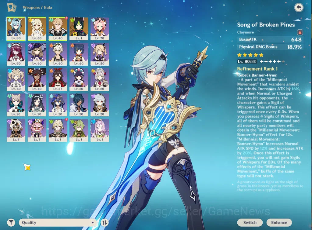 Genshin Impact Accounts ASIA|AR 45|2 Limited+3(*5WEP)|Varka,Eula+Sign,Tigh image 12