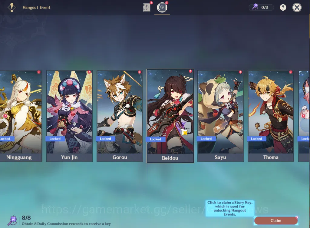 Genshin Impact Accounts ASIA|AR 45|2 Limited+3(*5WEP)|Varka,Eula+Sign,Tigh image 3
