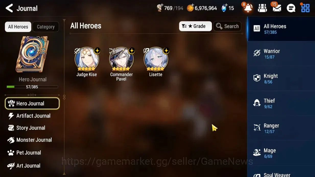 Epic Seven Accounts Limited Hero GLOBAL UnVerif|New Era|3 ML(Lisete,Command Pavel,Judge Kise)+TA Coli,landy,Etc|Poh ON|Abys 1