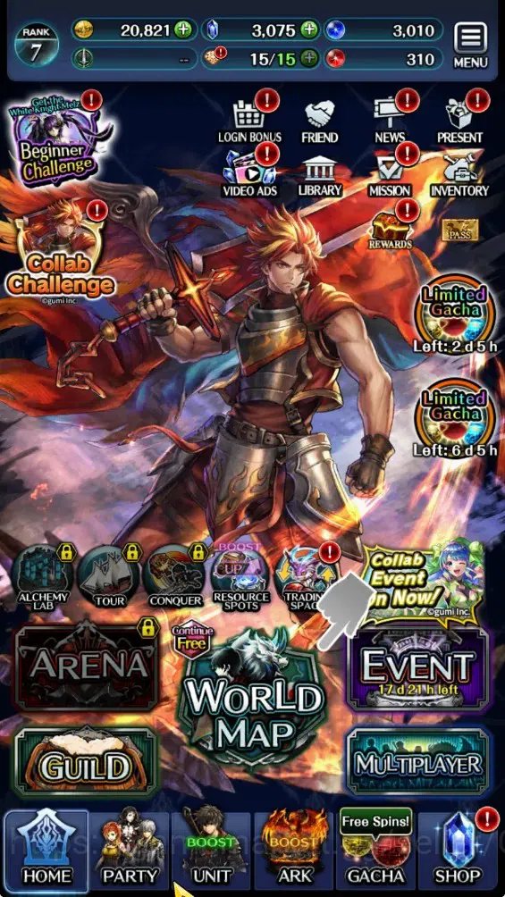 Last Cloudia Accounts GLOBAL|Rank 7|3K Crystal|Collab Brave Frontier (Fi image 7