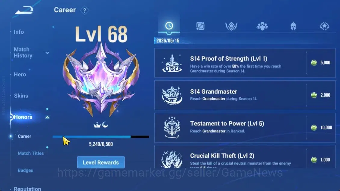 Honor of Kings Accounts Hero 42 Skin 29|Legend (Yao),AOT(Mayene),GM(Gan &  image 6