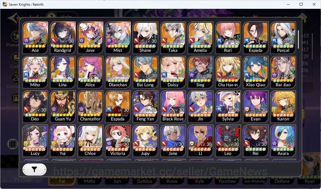 Seven Knights Re:Birth Accounts Global SEA|Full Ex-7k[Fai,Melia,Juri,Gelidus,Rosie image 2