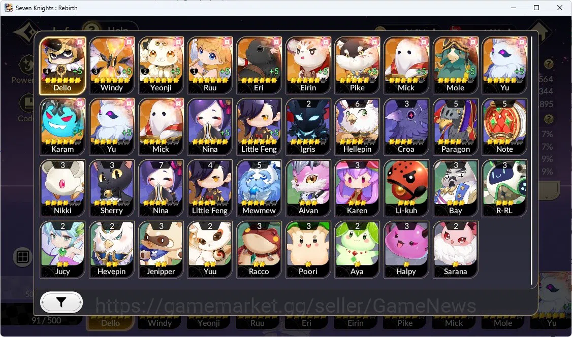 Seven Knights Re:Birth Accounts Global SEA|Full Ex-7k[Fai,Melia,Juri,Gelidus,Rosie image 3