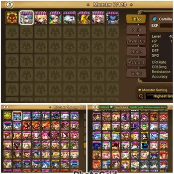 Summoners War: Sky Arena Accounts Mid-Game #SW606 [GLOBAL] 3 LD Nat5 White Tiger / Light Inosuke, Dorothy, Wedjad | RTA C2