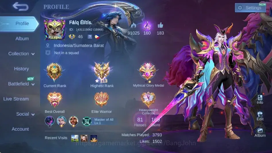 Mobile Legends: Bang Bang Accounts Global|Hero 81|Skin 169|Expert|Sanrio Floryn,PACE image 1