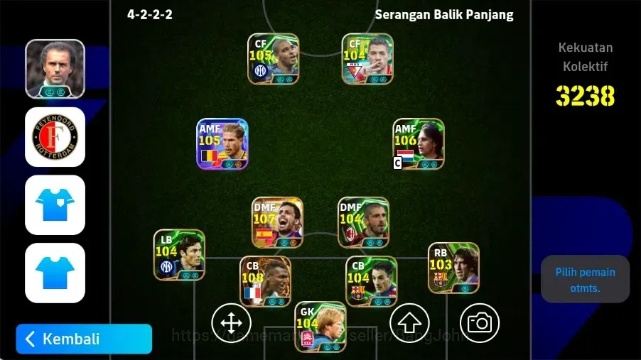 eFootball Accounts High-End Mobile|PW 3238|New Rodri Big T,Marcelo Desailly Big T,Kevin DeBruyneShowT,JohanCruyffEpic,Lothar 1
