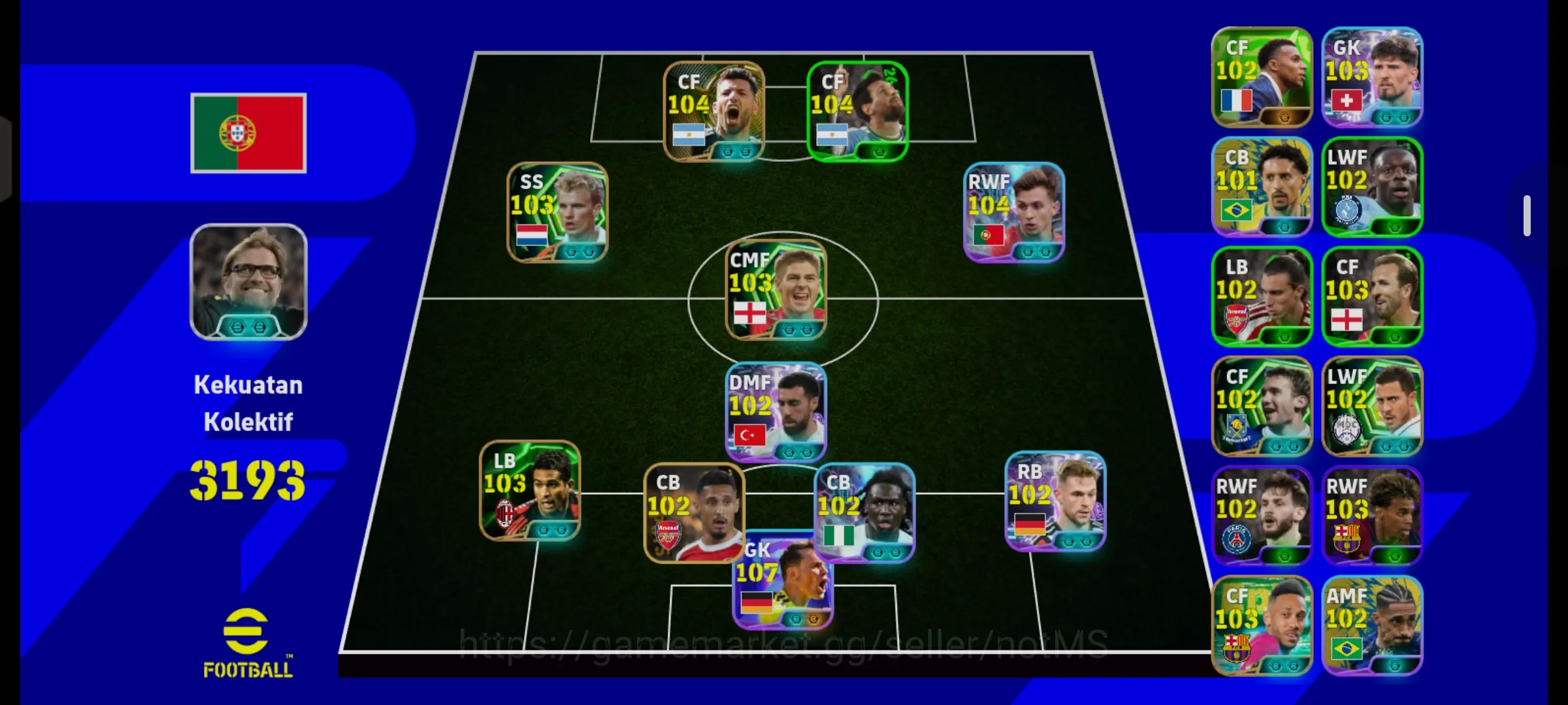 eFootball Accounts Legends & Iconic Players Efootball Collective 3193 | Manuel Neuer 107, Yamal ready 2 card, Aguero | Ready 1