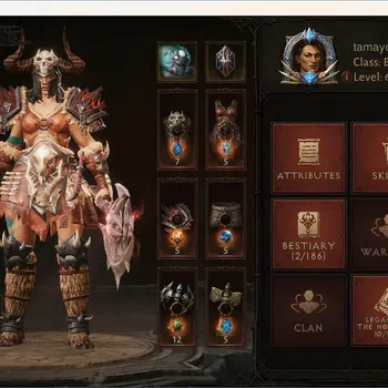Diablo Immortal Accounts Others SEA - Izual |60 (1096) |Barbarian-Slinger |CR 6568 |Reso 360 |Hell I|Lv.30 Skitterwight |CS