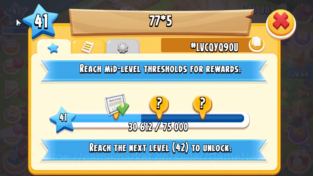 Hay Day Accounts Level 41| Barn Storage 1100 + Silo Storage 650 | 206k Coins,20 Dm |CN ON|Log Supercell ID|Take Email|Check 9