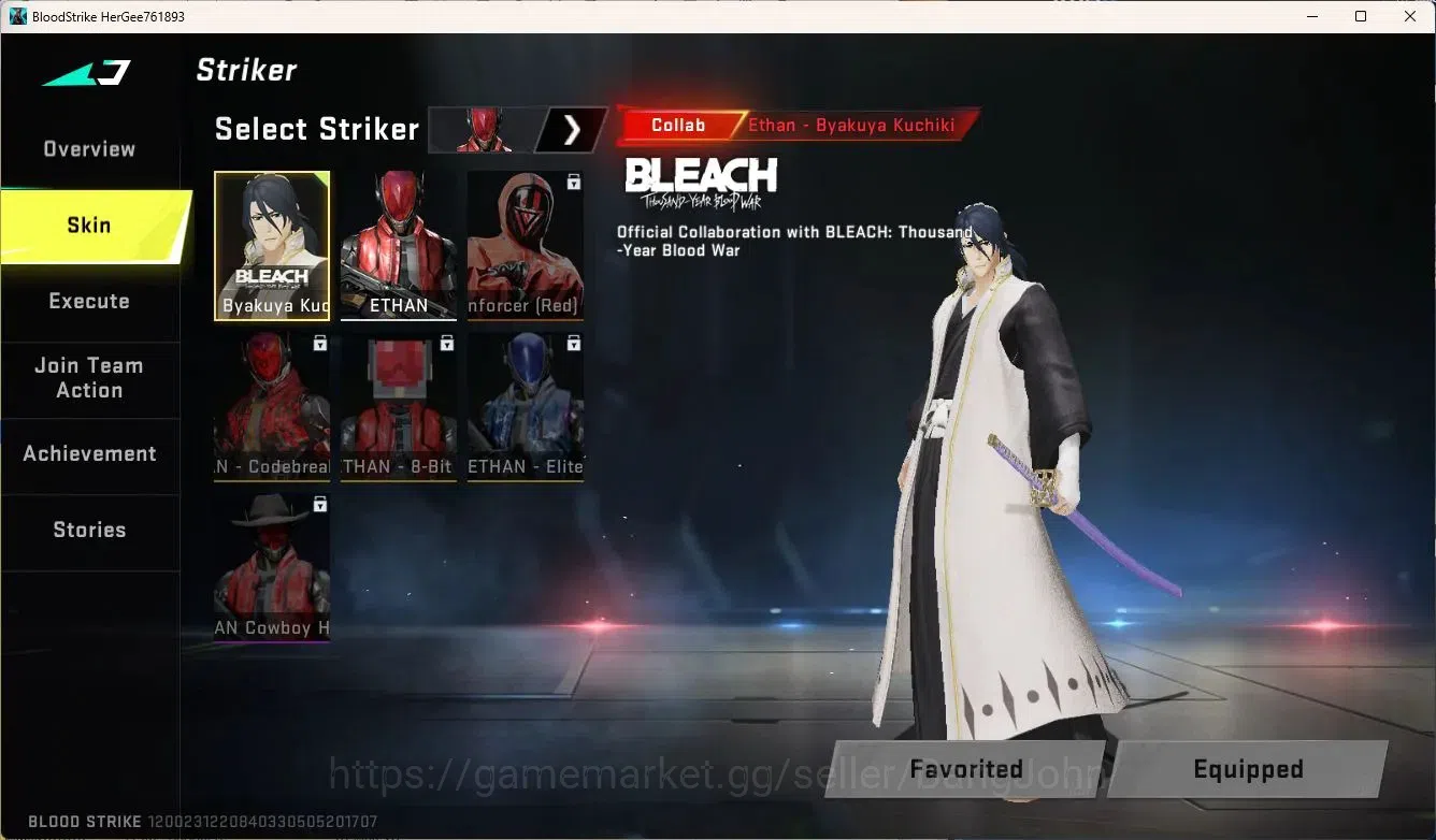 Blood Strike Accounts ASIA | BLEACH Byakuya | 7DS AK47 | 1 Legendary Gun image 2