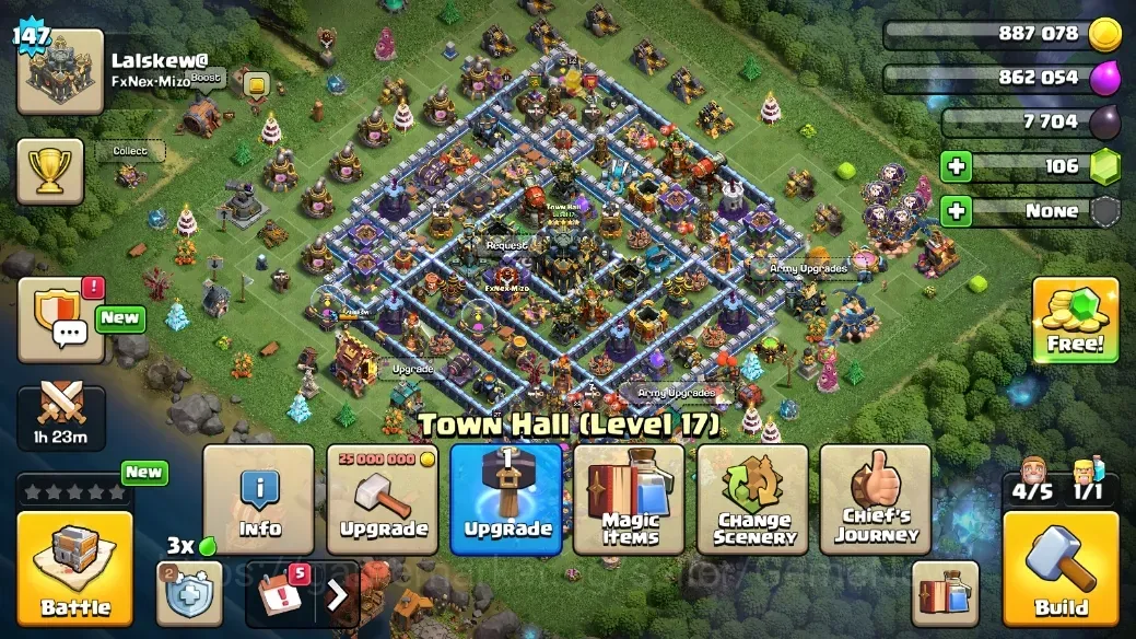 Clash of Clans Accounts High-End LV 147|TH 17-BH 9|HH 9|Limited Skin|BK 52,AQ 61,GW 29,MP 34,RC 27,DD 7|BM 15,BC 15|Free CN 1