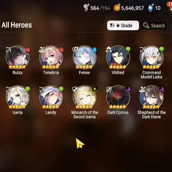 Epic Seven Accounts Starter Global Unverif|Starter|3ML [SD Diene,Monarch Iseria,Dark Corvus]|PoH+Bless ON|MoR 9|Check