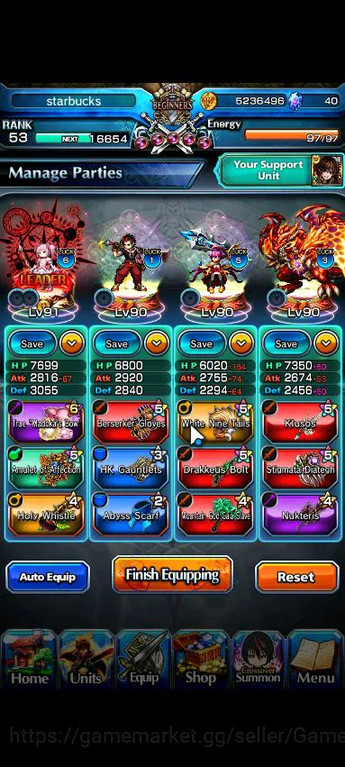 Grand Summoners Accounts Global|Rank 53|4 Ascend|Sayaka MikiTW, KanameTW, R image 3