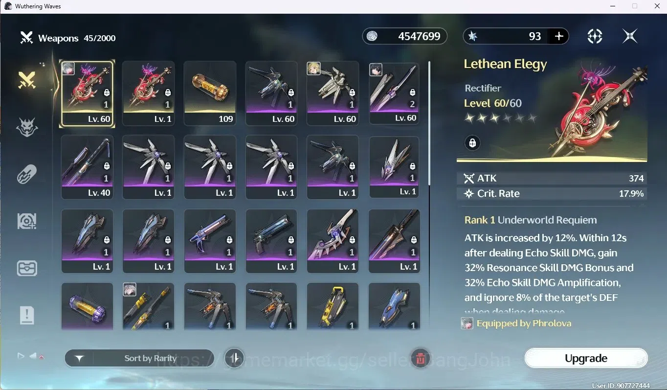 Wuthering Waves Accounts SEA|UL 40|Rank 4 |1 Char Limit [Phrolova + Sign] & image 11