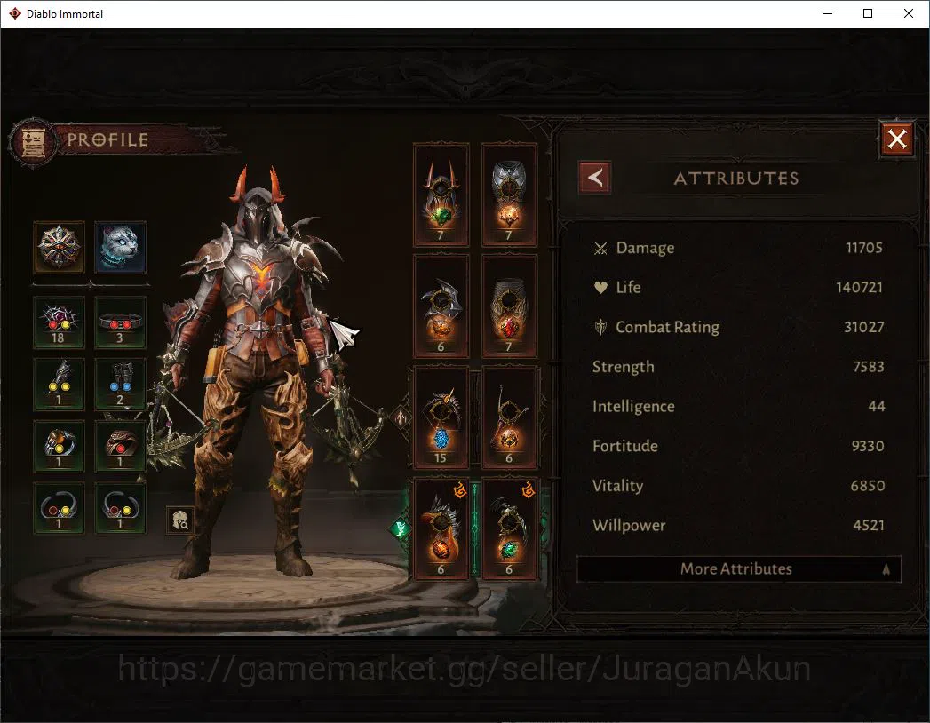 Diablo Immortal Accounts SA - Malah|Lv60(339)Demon Hunter|14K CR|Reso 420|I image 4