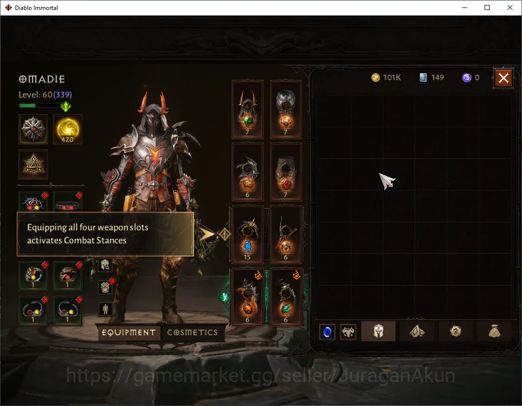 Diablo Immortal Accounts SA - Malah|Lv60(339)Demon Hunter|14K CR|Reso 420|I image 5