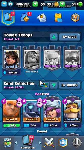Clash Royale Accounts Midgame Lvl 19|Trophy 2866|Limited Skin|KTL 8|Card 52|2 EVO,11 Epic,20 Rare,23 Common|Gems 10