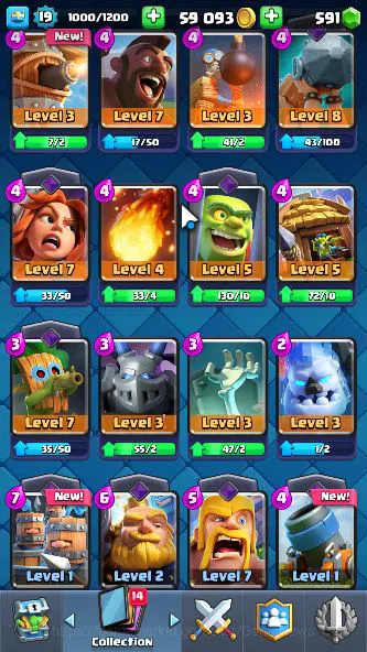 Clash Royale Accounts Midgame Lvl 19|Trophy 2866|Limited Skin|KTL 8|Card 52|2 EVO,11 Epic,20 Rare,23 Common|Gems 12