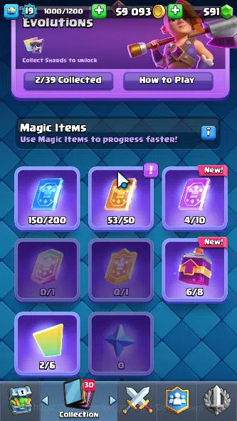 Clash Royale Accounts Midgame Lvl 19|Trophy 2866|Limited Skin|KTL 8|Card 52|2 EVO,11 Epic,20 Rare,23 Common|Gems 6