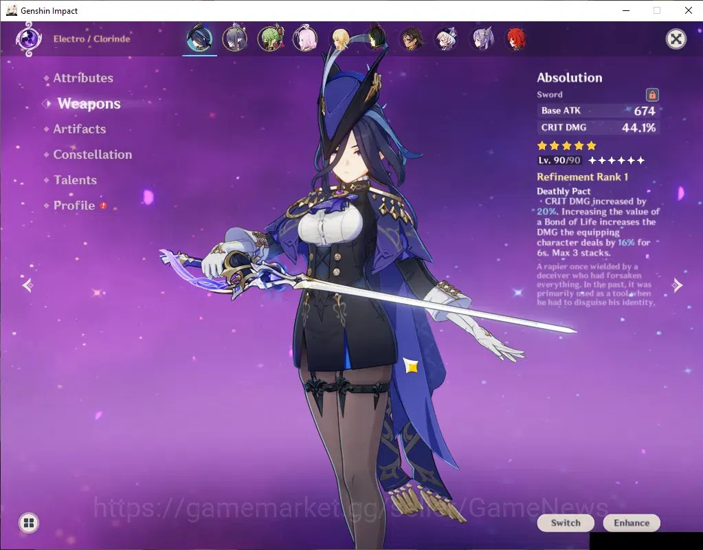 Genshin Impact Accounts ASIA|AR 55|2 Limited + 3 (*5Weapon)|[ClorindeC2+Si image 4